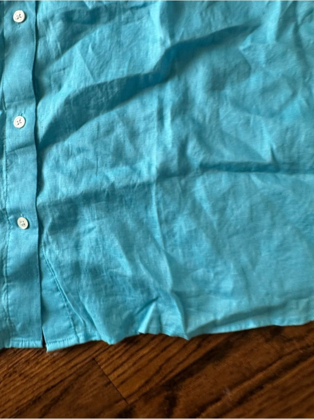 J. Jill Aqua Blue Turquoise Long-Sleeve Linen Button-Down Shirt Women's 3XL NWT - Picture 7 of 10